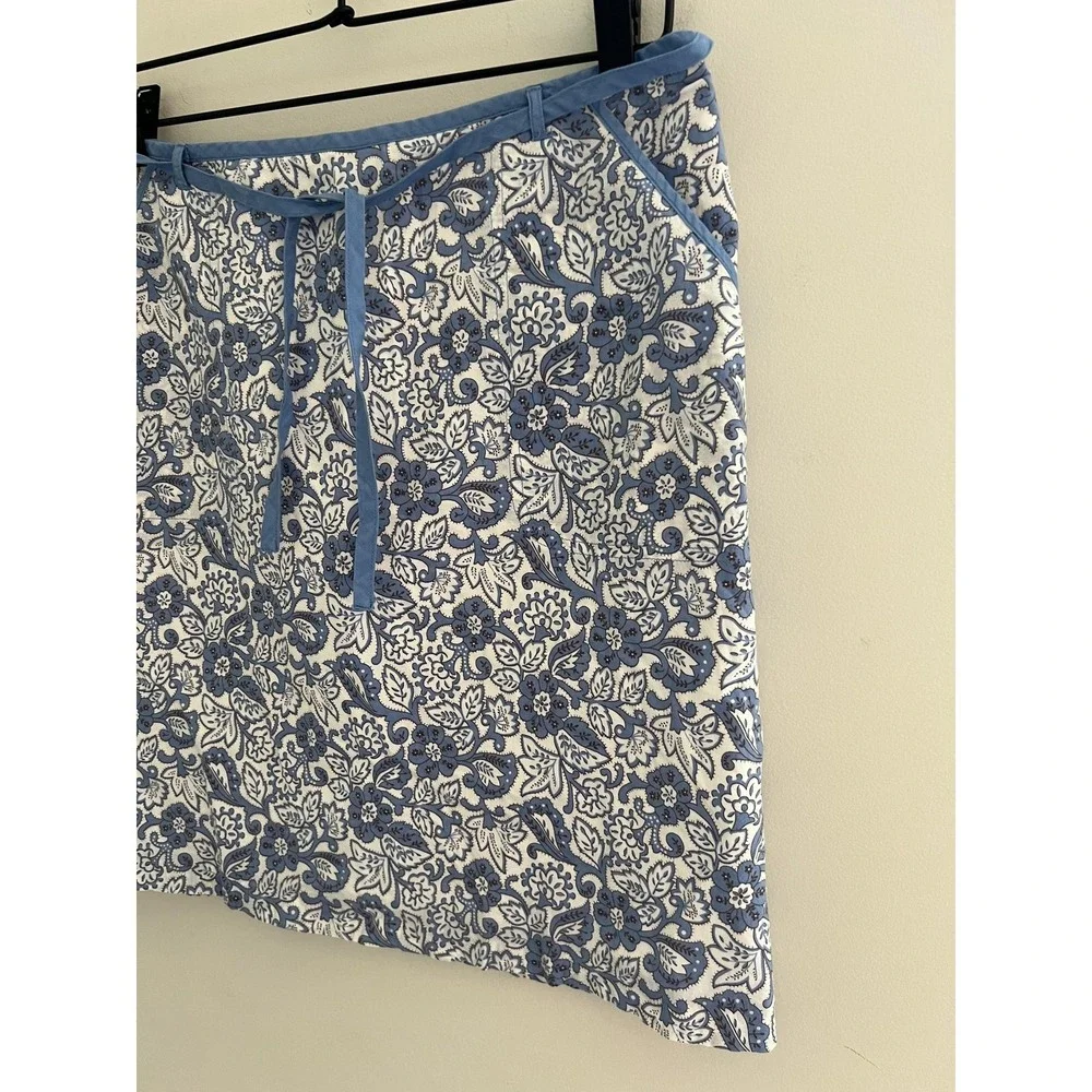 Vintage American Eagle Outfitters Mini Skirt 6 Blue Floral Pockets Boho Y2K